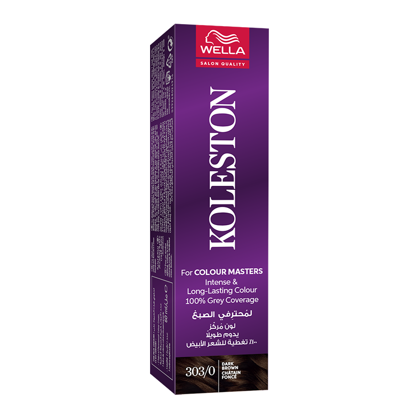 Wella Koleston Dark Ash Brown 303/4 hair dye box