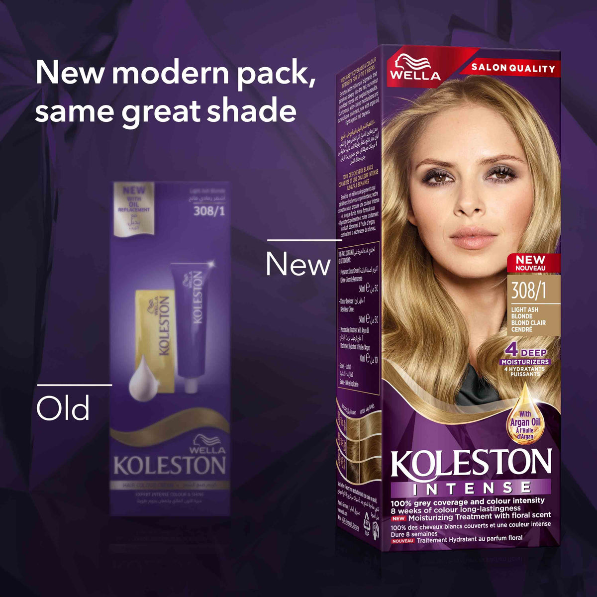 WELLA KOLESTON INTENSE HAIR COLOR 308/1 LIGHT ASH BLONDE
