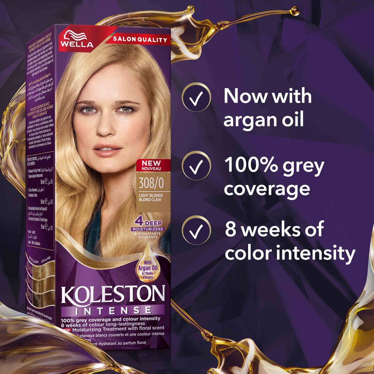 WELLA KOLESTON INTENSE HAIR COLOR 308/0 LIGHT BLONDE