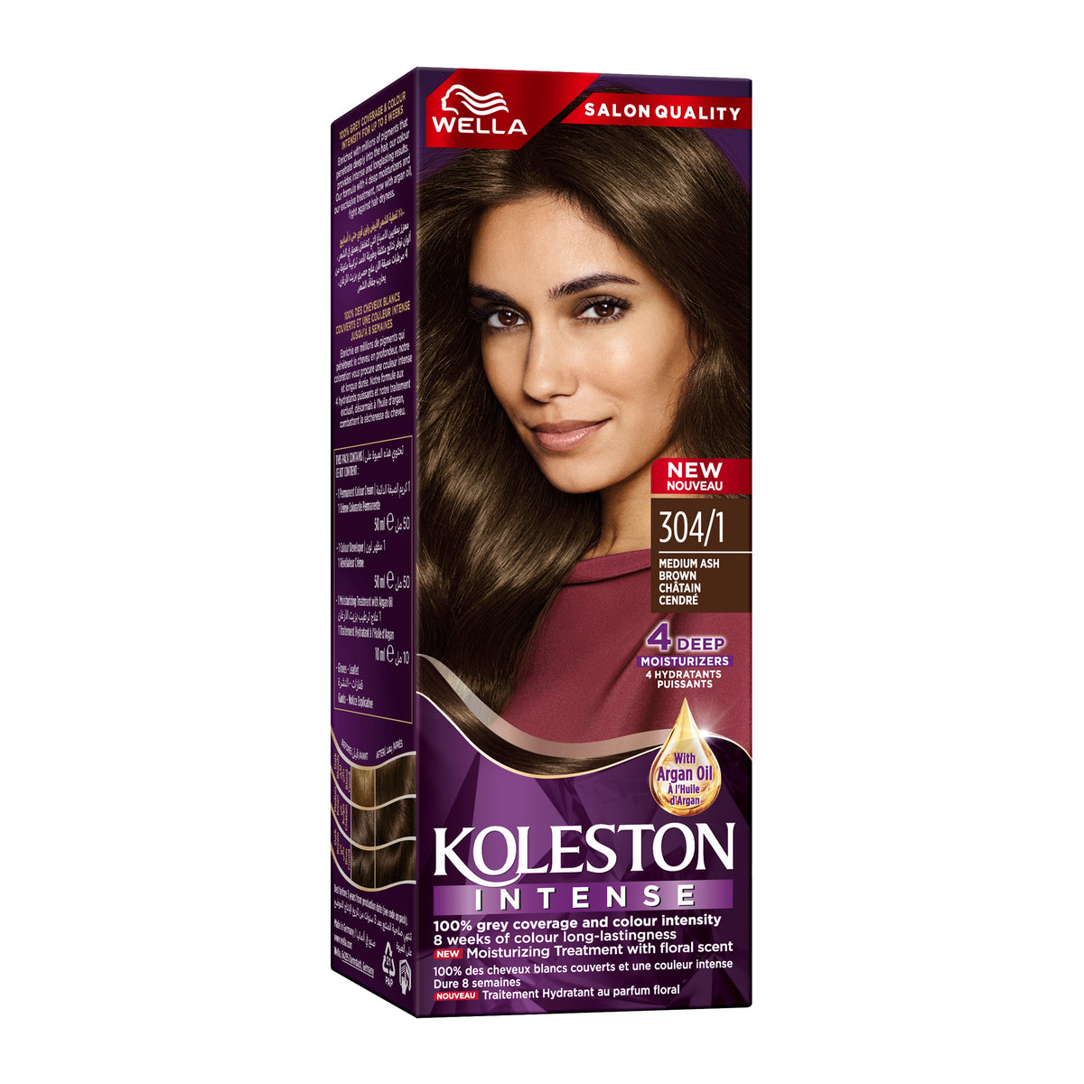 WELLA KOLESTON INTENSE HAIR COLOR 304/1 MEDIUM ASH BROWN Main image