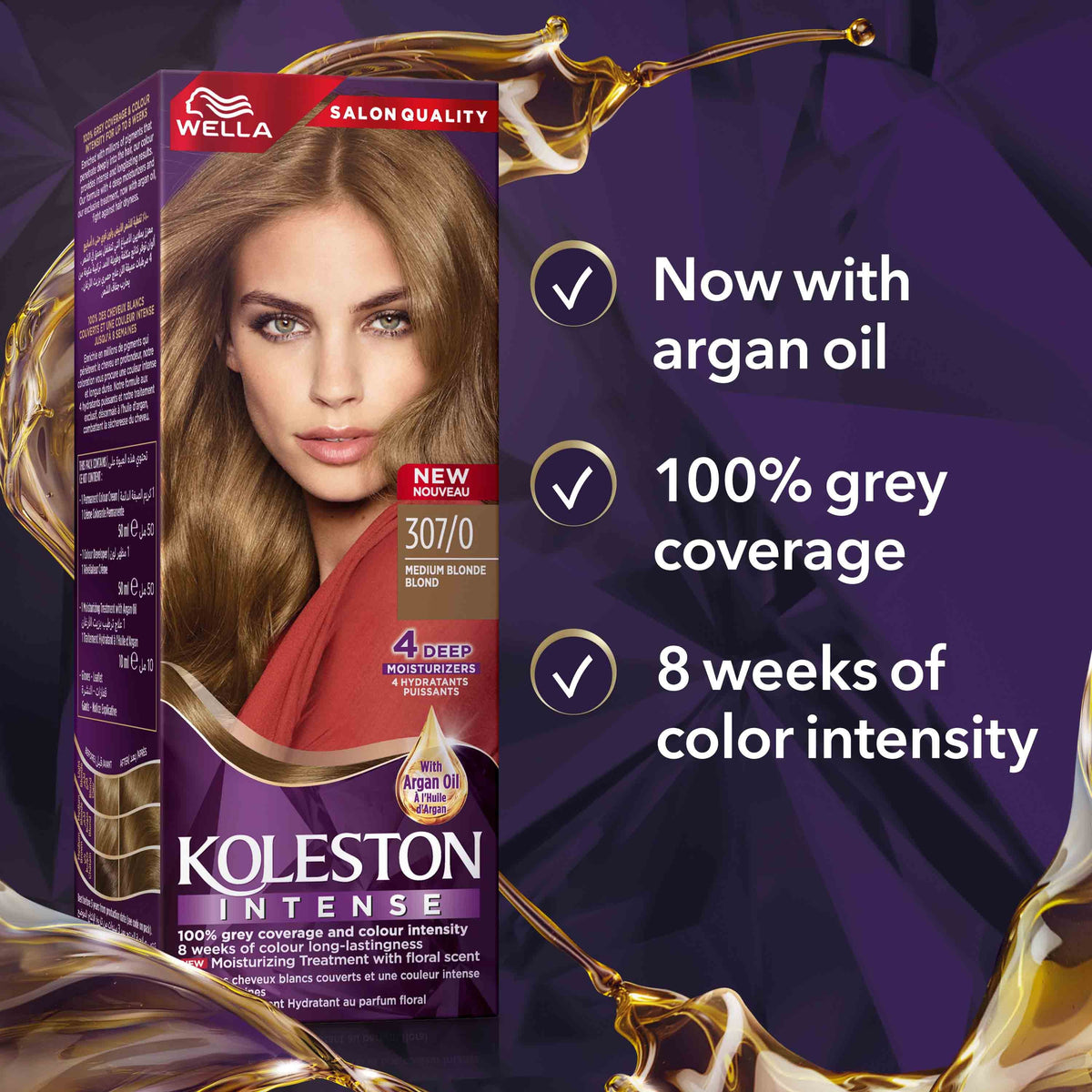 WELLA KOLESTON INTENSE HAIR COLOR 307/0 MEDIUM BLONDE