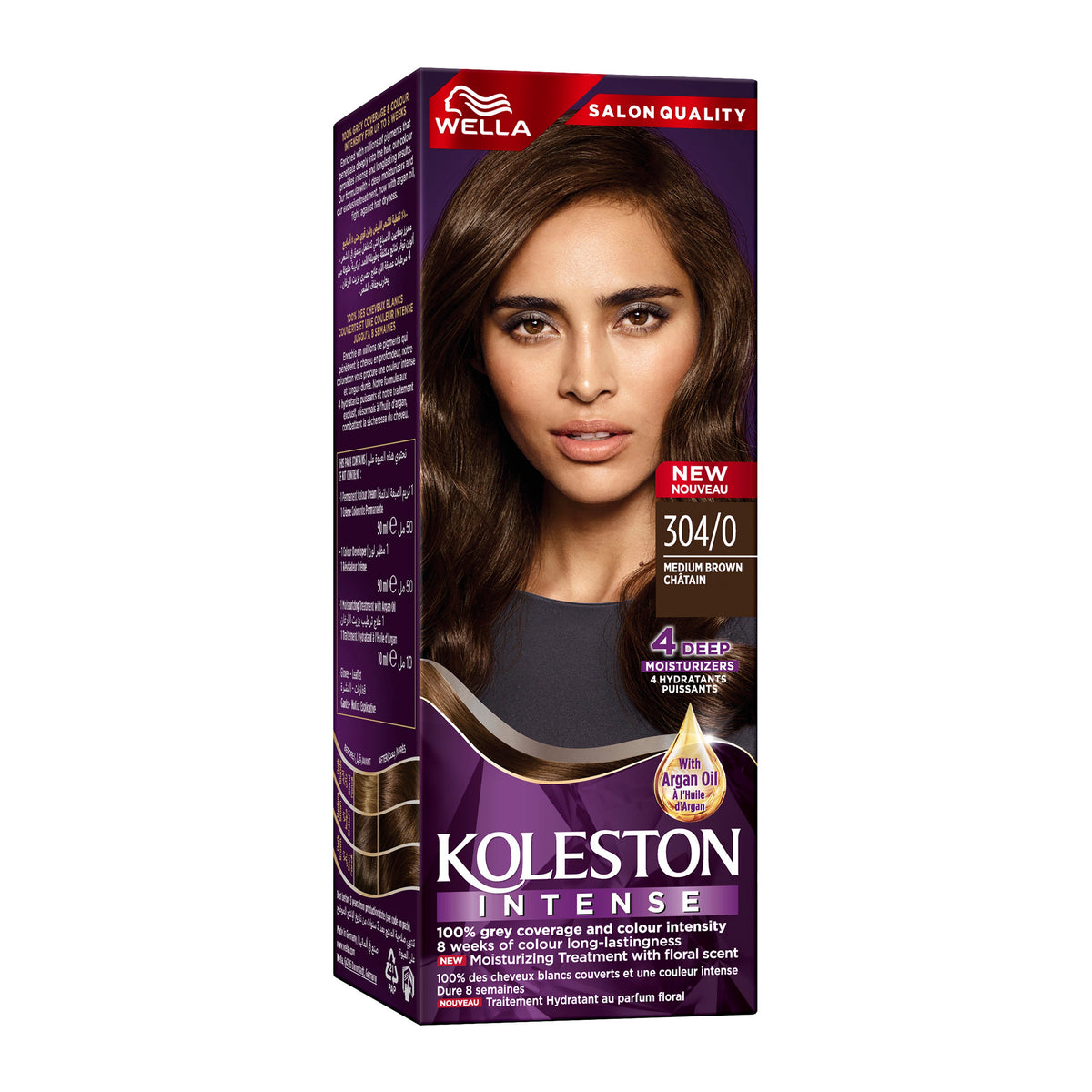 WELLA KOLESTON INTENSE HAIR COLOR 304/0 MEDIUM BROWN Main image