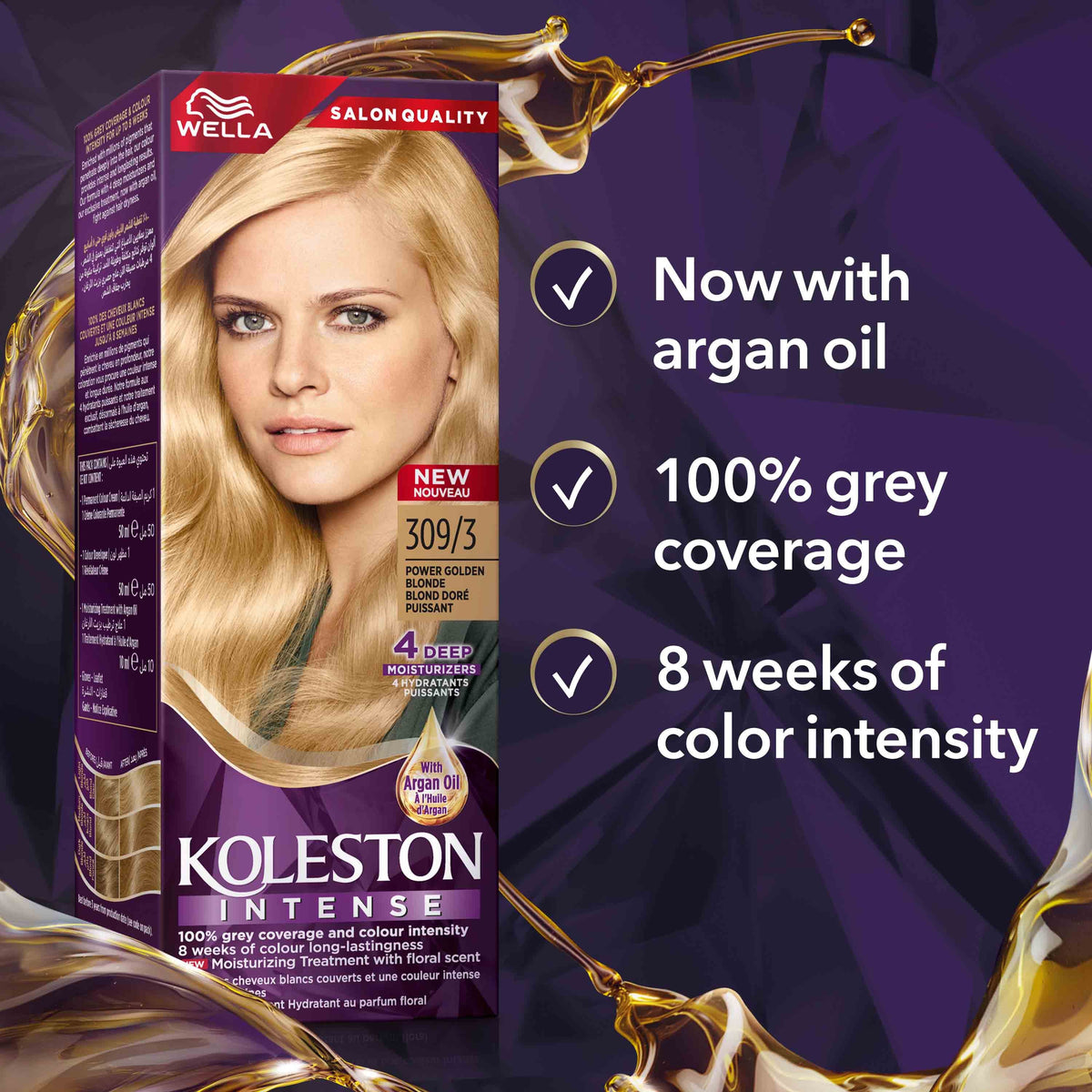 WELLA KOLESTON INTENSE HAIR COLOR 309/3 GOLDEN BLONDE