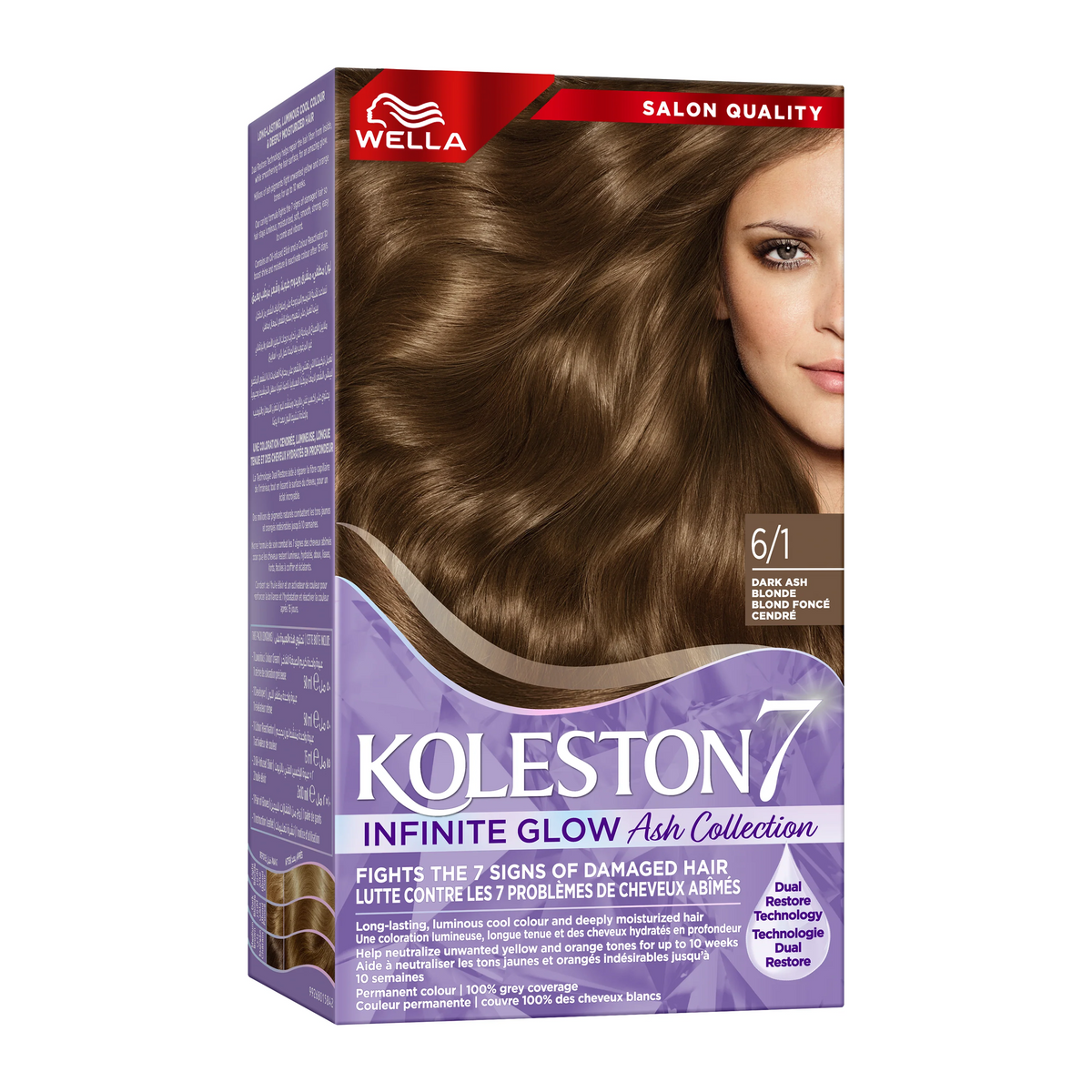 WELLA KOLESTON SUPREME HAIR COLOR INFINITE GLOW ASH 6/1 DARK ASH BLONDE
